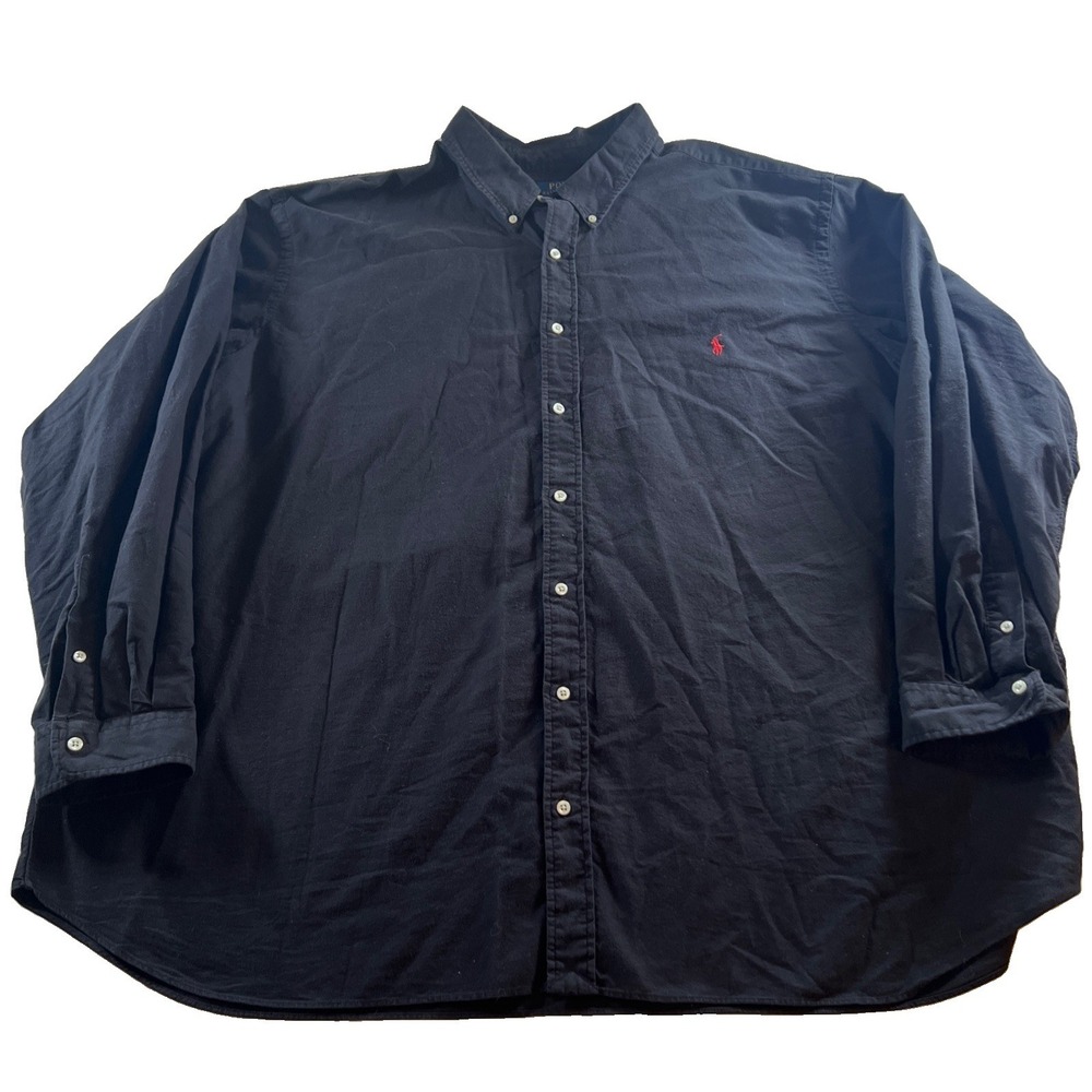 Polo Ralph Lauren Shirt Mens 4XB Big Black Red Pony Preppy Casual Button Down